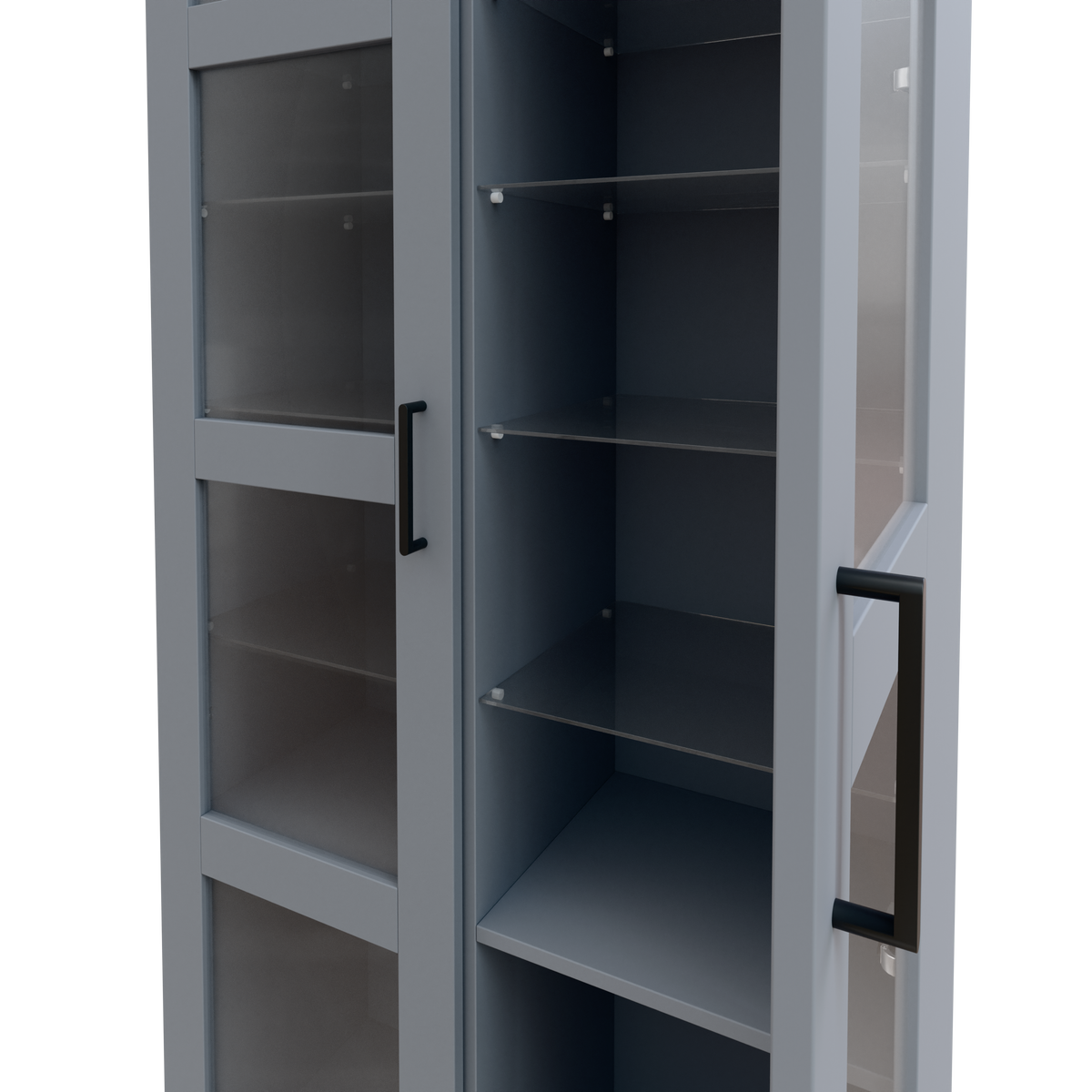 ვიტრინებიანი კარადა "NAVI", რუხი